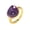Gold Purple Stone, variant on HIJONES Women's Stainless Steel Treardrop Gemstone Statement Ring Tiger Eye Agate Crystal Knuckle Band Jewelry for Party Gold Brown Stone Size 7