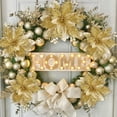 thumbnail image 5 of Sinhoon 10pcs Christmas Poinsettia Flowers Ornaments Glitter Floral Accessories Xmas Tree Wreath Decorations for Party Home Wedding, 5.5in, 5 of 8