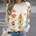 thumbnail image 2 of Sweatshirt For Womens Crewneck Watercolor Wildflowers Hoodies Teen Girls Cute, 2 of 7