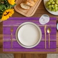 thumbnail image 4 of Purple Wood Grain Placemats Set of 8, Farmhouse Plank Retro Country Placemats for Dining Table, Place Mats for Kitchen Tabletop, Waterproof Wipeable Dining Table Mats Set, 4 of 9