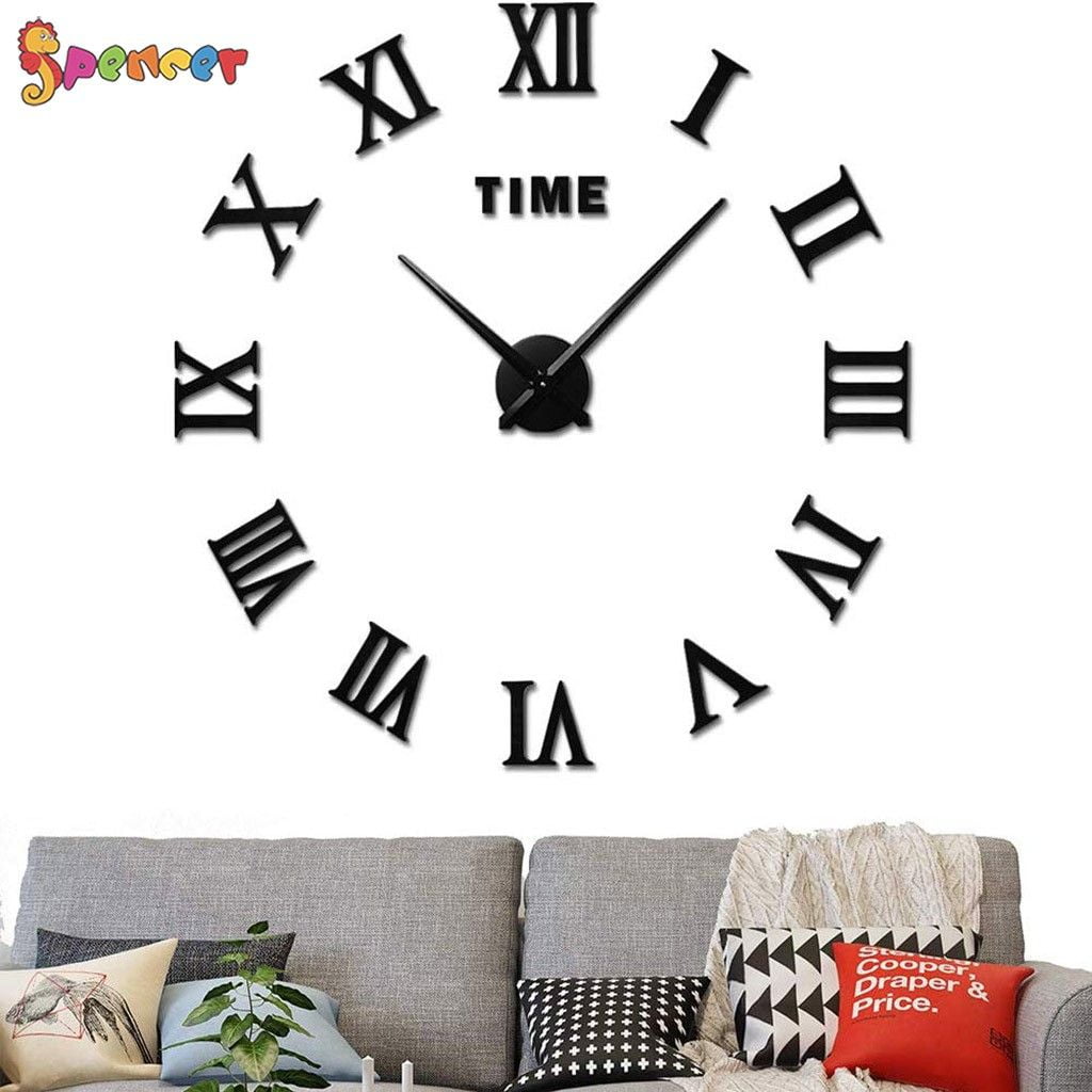Spencer 15.75 x 04 Black Analog Round Traditional Wall Clock