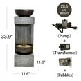 thumbnail image 6 of Water Fountain Modern Tiered Outdoor Fountain with Lights and Stone Planter for Garden, Patio, Backyard, Deck, Porch and Home Art Decor, 6 of 6