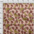 thumbnail image 2 of oneOone Rayon Peach Fabric Banana & Strawberry Fruits Sewing Material Print Fabric By The Yard 56 Inch Wide, 2 of 6