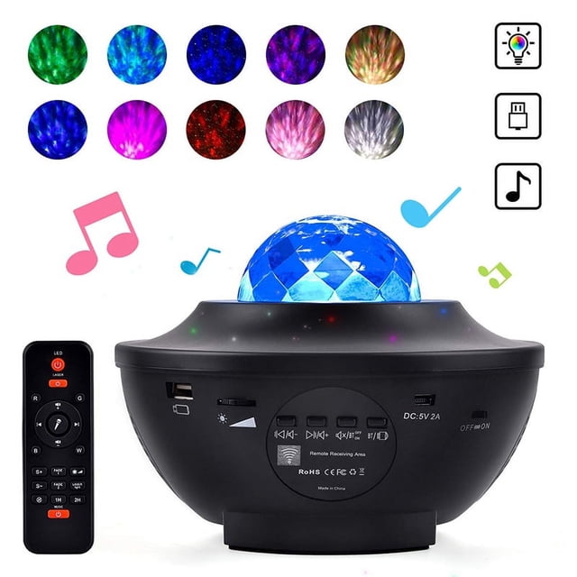 Transforma tu espacio en un paraíso cósmico, proyector de estrellas con altavoz Bluetooth y control remoto, perfecto para la decoración del dormitorio y la proyección atmosférica del cielo estrellado