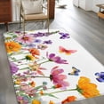 thumbnail image 2 of 3'x5' Rug for Living Room Bedroom, Spring Floral Washable Area Rugs Non-Slip Carpet Mats, Farmhouse Flowers Butterfly Watercolor Indoor Low Pile Area Rug Runner for Kitchen, Mudroom, 2 of 8