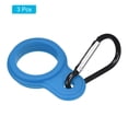 thumbnail image 3 of Uxcell Silicone Water Bottle Clip with Buckle, 3 Pack Drink Holder Hook Keychain Clip Ring, Blue Black, 3 of 5