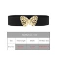 thumbnail image 4 of Women's Golden Butterfly Stretchy Belts, Vintage Elegant Elastic Waistband for Dress Coat 65x5cm/25.6x2.0" Black, 4 of 6