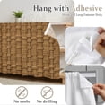 thumbnail image 5 of Vintage Rattan Small Cabinet Curtains 10"W x 11"L, Minimalist Abstract Wicker Texture Brown Sink Skirt Dust-Proof Short Curtain for Bathroom Vanity Storage Cubby Desk, Self Adhesive Privacy Drapes, 5 of 9