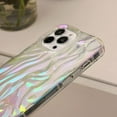 thumbnail image 4 of Compatible with iPhone Case,Colorful Laser Holographic Curly Wave Water Ripple Shape Drop Protection Clear Soft Shockproof Cover Phone Case (White,iPhone 13), 4 of 5