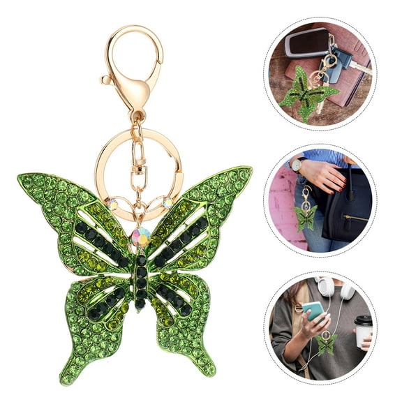 LULULION 1pc Cute Keychain Charms Green Alloy Key Chain Aesthetic for Bag Accessories Gift Giving