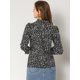 thumbnail image 5 of Allegra K Blusas Estampadas Vintage Con Cuello Con Volantes Y Mangas Abullonadas Con Pu?os Fruncidos Para Mujer Negro Floral XS, 5 of 6