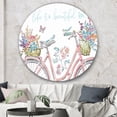thumbnail image 3 of Designart 'Spring Bike Bouquet' Traditional Metal Circle Wall Art, 3 of 3