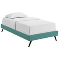 thumbnail image 2 of Modway Loryn Twin Fabric Bed Frame with Round Splayed Legs in Teal, 2 of 5
