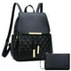 thumbnail image 1 of Mochila KKXIU de cuero acolchado a la moda para mujer, color negro, 1 of 6