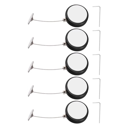 Uxcell Retractable Remote Control Cable Tether (4.9ft / 1.5M Black)(5 Set) Round Remote Control Security Lanyard Lock Adjustable Locking Leash with Round Iron Cap Suit for - TVs/Tablets