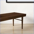thumbnail image 2 of Mid Century Modern Solid Wood Bench | Walnut Brown Finish | 15.5'' H x 47.2'' W x 18.1'' D | Living Room, Hallway, Bedroom | Dark Brown | Wood, 2 of 19