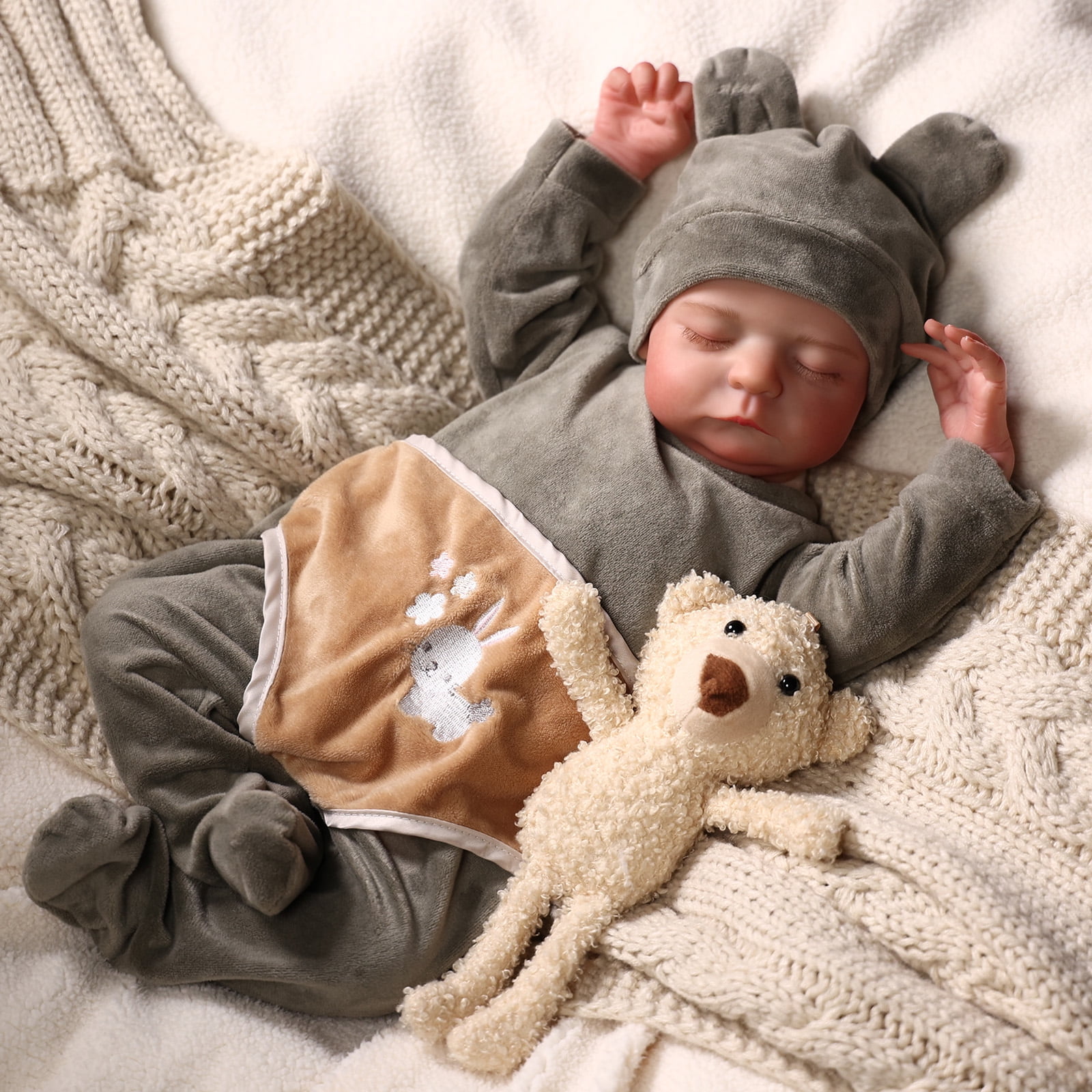RSG Reborn Baby Dolls Boy 20 inch Newborn Baby Dolls Soft Body Real Life Baby Dolls with Toy Accessories