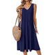 thumbnail image 1 of Vestido Zeagoo A Line Beach con bolsillos, casual, cuello en V para verano, 1 of 6