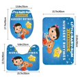 thumbnail image 3 of Little Baby Bum Juego de 3 alfombras de baño de coral fleece: tapete de baño + alfombra de inodoro en forma de U + funda de tapa de inodoro en forma de O, 3 of 6