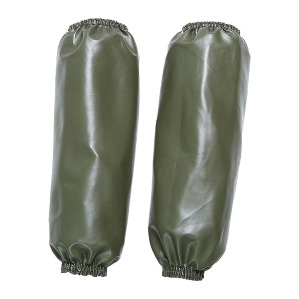 1 par de mangas de cuero sintético, impermeables y a prueba de aceite, de 40 cm de largo, para proteger los codos y limpiar el jardín.