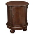 Elm Lane Kendall Vintage Espresso Wood Round Accent Table 19" Wide with Door and 2-Shelf Dark ...