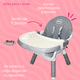 thumbnail image 4 of Silla alta periquera 7 en 1 con mesa y charola para bloques primi pasti ibaby gris, 4 of 8