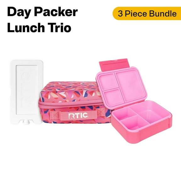 RTIC Lunch Trio, Lunch Box, Container and Ice Pack, Insulated, Leak Proof, Sweet Hearts