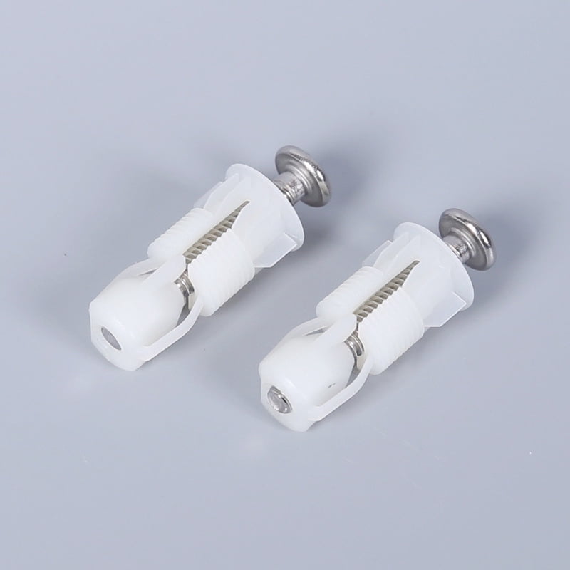 2-Pack White Plastic Toilet Seat Screw Kit - Hinge Bolts, Nuts, Washers For Universal Toilet Lids