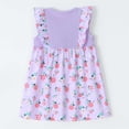 thumbnail image 6 of Bxsruta Girls Floral Print Sleeveless Casual Dress with Ruffle Shoulder Detail Soft Cotton Daily Wear for Toddler and Preschool Kids Outdoor Play Family Gatherings Summer Comfortable, 6 of 8