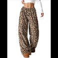 thumbnail image 3 of Pantalones de Pijama para Mujer, de Leopardo, Peludos, Estilo Y2K, de Cintura Alta, Bonitos. Sin Cordones S, 3 of 10