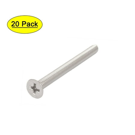 

20 Pcs M4x45mm 316 Stainless Steel Flat Head Machine Screws Fasteners