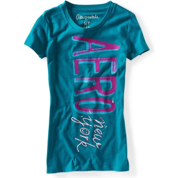 Aeropostale - Camiseta gráfica para mujer Aero New York, verde, mediana