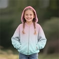 thumbnail image 5 of BRGZLK Kids Hoodies Jacket Full Zip Long Sleeve Sweatshirts Gradient Color Shirts Coat Fall Winter Casual Outwear for Boys Girls Mint Green 5-6 Years, 5 of 5