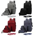 thumbnail image 4 of 3-Piece Travel Bag Set (Backpack, Sling Bag, Handbag) - Black Oxford Material, Wear-Resistant, Large Capacity with Multiple Pockets, Adjustable Straps, USB Charging Port, Ergonomic Design for Outdoor, 4 of 6