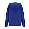 thumbnail image 5 of Womens Zip up Sweatshirt Fleece Jackets Soft Travel Oversized Hoodies Fall Winter Sports Coats with Pockets Blue XXL, 5 of 7