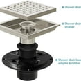 thumbnail image 2 of 6 inch Square Shower Floor Drain with Flange Quadrato Pattern Grate Removable, 2 of 5