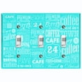 thumbnail image 1 of Metal Light Switch Wall Plate Outlet Cover (Coffee Shop Cafe Restaurant Sign Teal White - Triple Toggle), 1 of 2