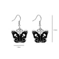 thumbnail image 6 of 1 Pair Halloween Earrings Contrast Color Anti-rust Decorate Ears Dark Style Skull Pattern Butterflies Shape Hook Earrings, 6 of 8