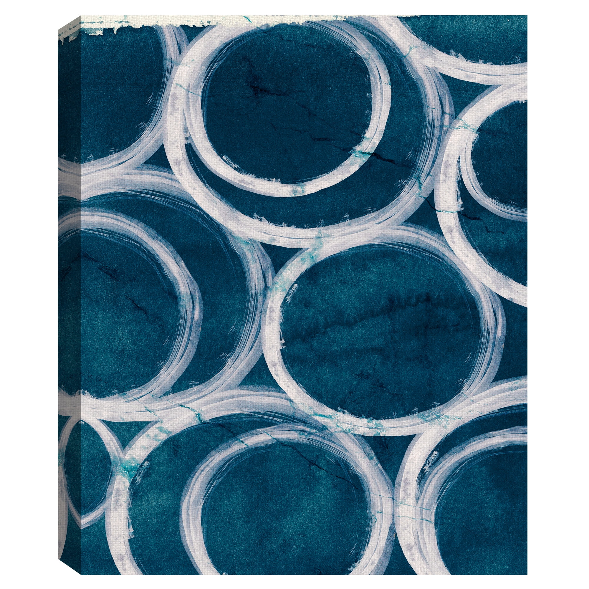 Masterpiece Art Gallery Infinity in Indigo Abstract Rings by Belle Maison Canvas Art Print 22" x 28"
