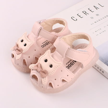 

Oalirro Toddler Baby Girls Cartoon Cat Bow Cute Hollow Out Soft Crib Kids Summer Sandals
