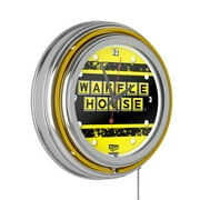 Waffle House Vintage Chrome Double Ring Neon Clock
