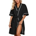 thumbnail image 2 of Kimono Robe for Women Summer Lightweight Short Robes Soft Spa Bathrobe Shower Robe Sleepwear, 2 of 6