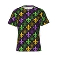 thumbnail image 4 of Qekee Mardi Gras1 Classic Fit T-Shirt Men's Shirt Men's Tight Short Sleeves for Exercise, Running, Mountaineering - Mardi Gras1, 4 of 9