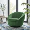 thumbnail image 3 of Modway Buttercup Performance Velvet Swivel Chair in Black Emerald, 3 of 7