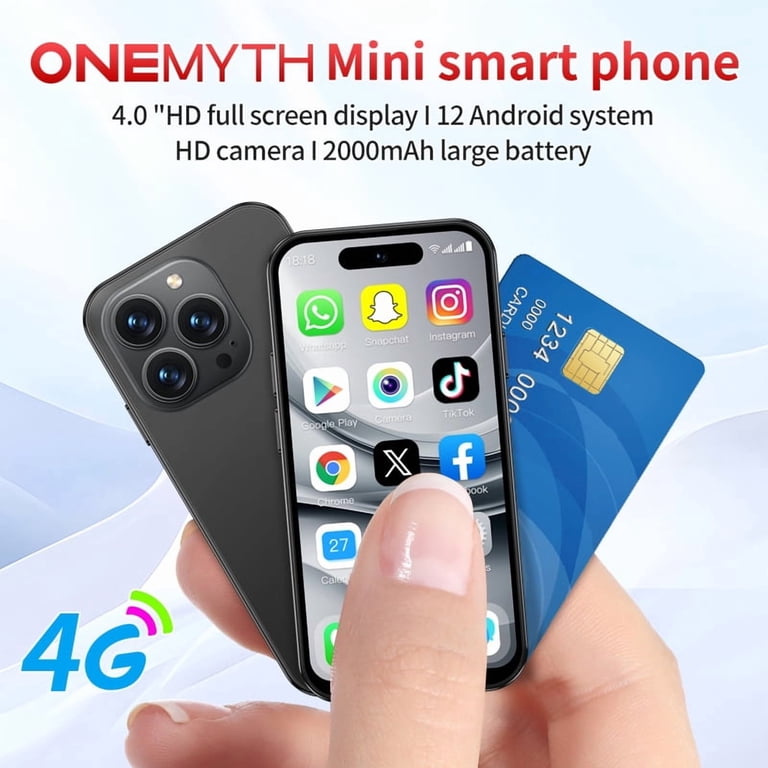 ONEMYTH M17 Pro Android 12.0 Mini Phone 4.0'' Screen Quad Core