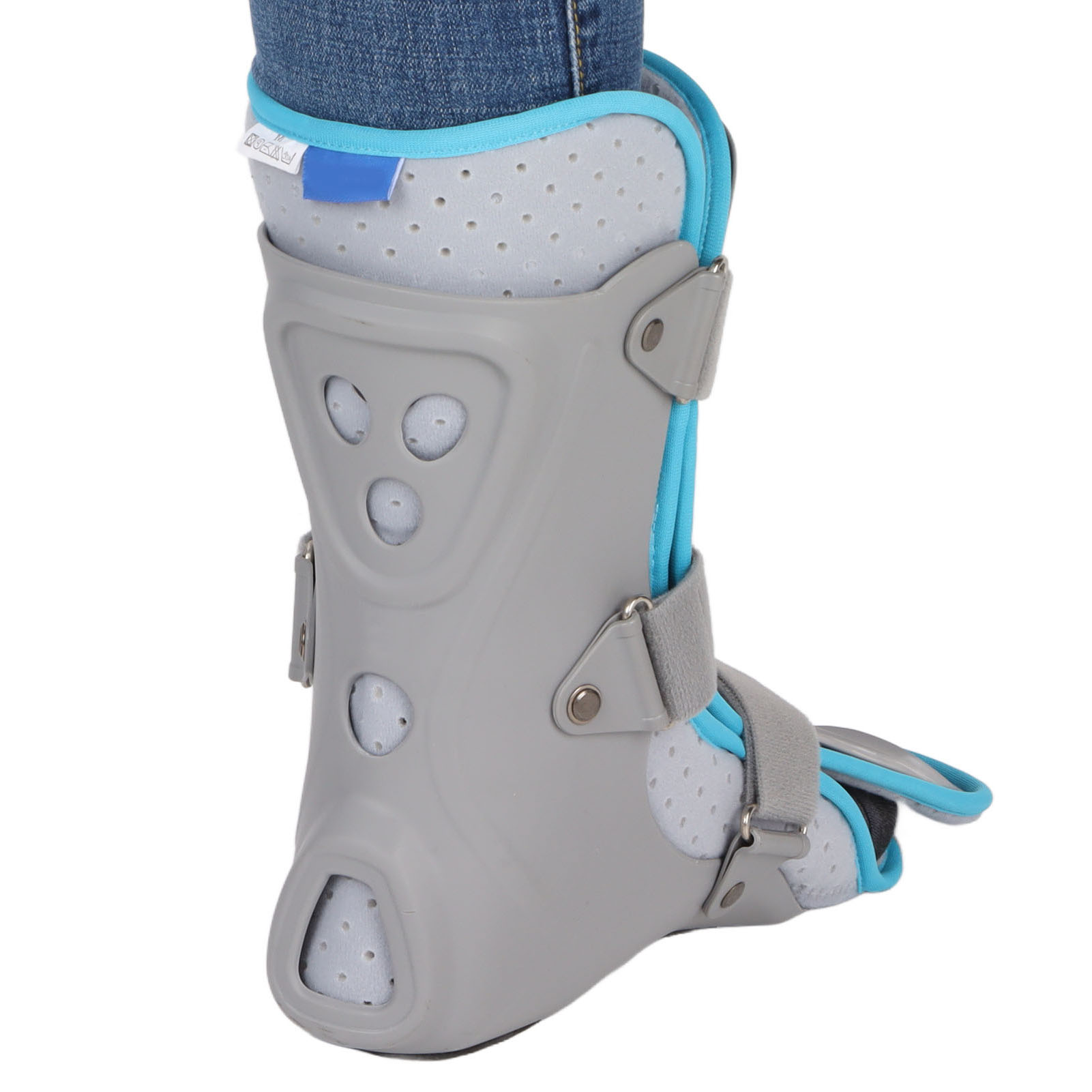 Ankle Brace Breathable Tightness Adjustable Fracture Recovery Foot Ankle Fixing Splint With Baffle Foot Adjustable Tightness Porous Ventilation Design Excellent Pvc Material