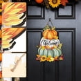 thumbnail image 4 of Halloween Pumpkin Welcome Hanging Sign, Fall Wooden Decor with Maple Leaf & Sunflower, Farmhouse Ornament for Porch & Wall, 4 of 5