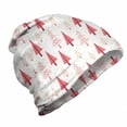 thumbnail image 1 of Christmas Unisex Beanie, Ornamental Trees Stars, Hiking Outdoors, Pink Blush, by Ambesonne, 1 of 1