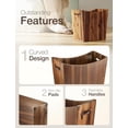thumbnail image 3 of 3 Gallons Rectangular Wastebaskets - Acacia Wood Waste Basket with Handles - Small Trash Can for Bathroom - Brown Garbage Bin for Spa Bathroom Decorative, Kitchen Counter, Living Room (Walnut), 3 of 5