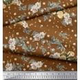 thumbnail image 2 of Soimoi Modal Satin Fabric Leaves,Moth & Magnolia Floral Fabric Prints By Yard 42 Inch Wide, 2 of 3